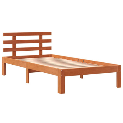 sengeramme uden madras 100x200 cm massivt fyrretræ gyldenbrun