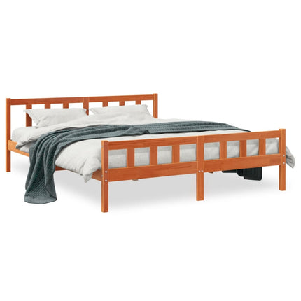 sengeramme uden madras 160x200 cm massivt fyrretræ gyldenbrun