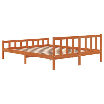 sengeramme uden madras 160x200 cm massivt fyrretræ gyldenbrun