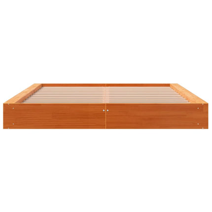 sengeramme uden madras 160x200 cm massivt fyrretræ gyldenbrun