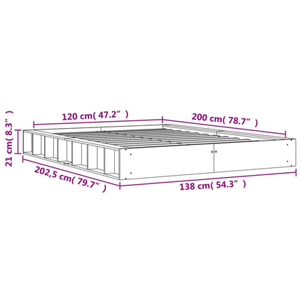 sengeramme uden madras 120x200 cm massivt fyrretræ gyldenbrun