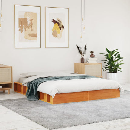 sengeramme uden madras 120x200 cm massivt fyrretræ gyldenbrun