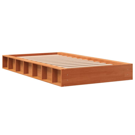 sengeramme uden madras 90x190 cm massivt fyrretræ gyldenbrun