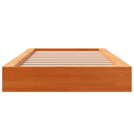 sengeramme uden madras 90x190 cm massivt fyrretræ gyldenbrun