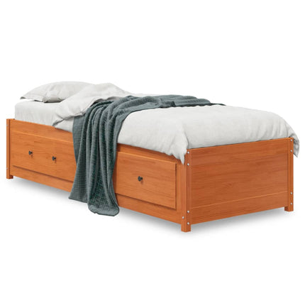 daybed uden madras 75x190 cm massivt fyrretræ gyldenbrun