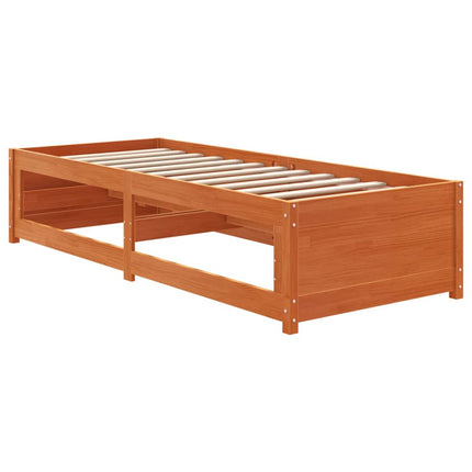 daybed uden madras 75x190 cm massivt fyrretræ gyldenbrun