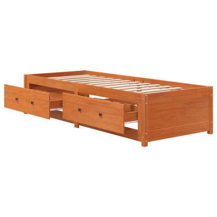 daybed uden madras 75x190 cm massivt fyrretræ gyldenbrun