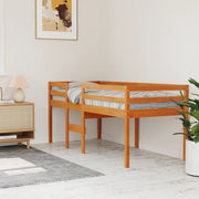højseng 90x190 cm massivt fyrretræ gyldenbrun