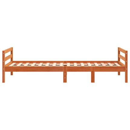 sengeramme uden madras 90x190 cm massivt fyrretræ gyldenbrun