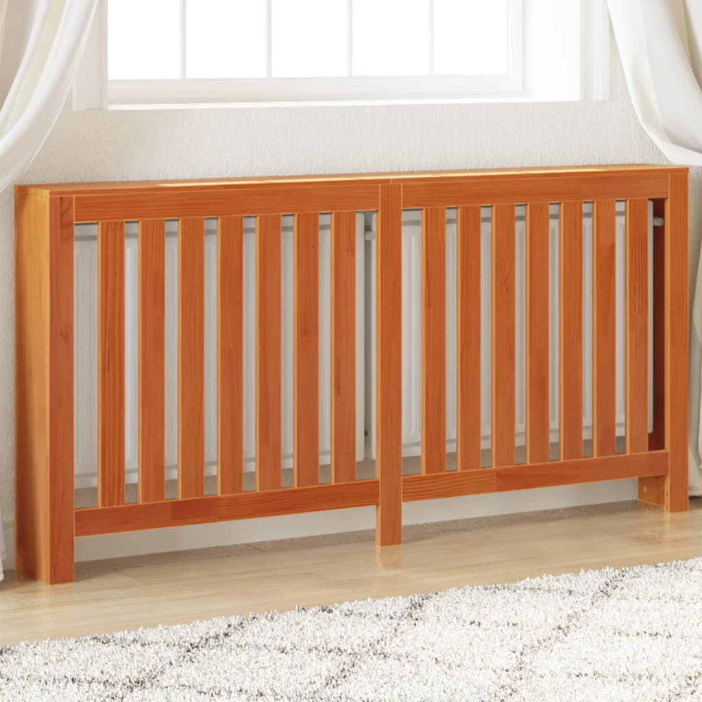 radiatorskjuler 169x19x84 cm massivt fyrretræ gyldenbrun