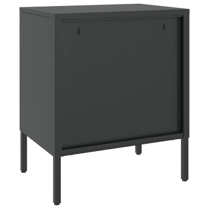 natborde 2 stk. 50x35x60 cm glas og stål sort