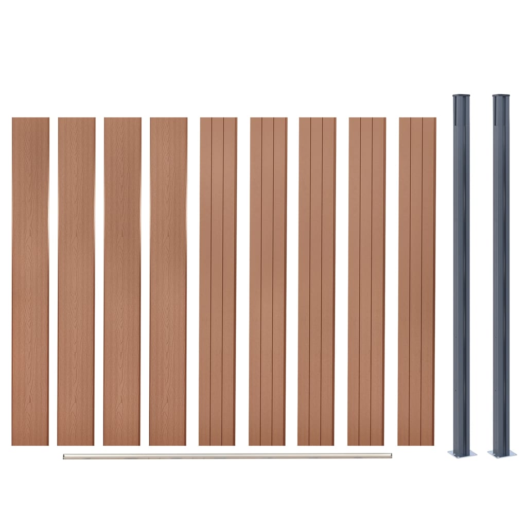 hegnspanelsæt 180x186 cm WPC brun