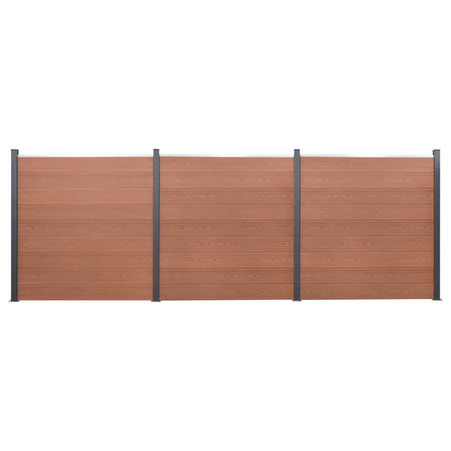 hegnspanelsæt 526x186 cm WPC brun