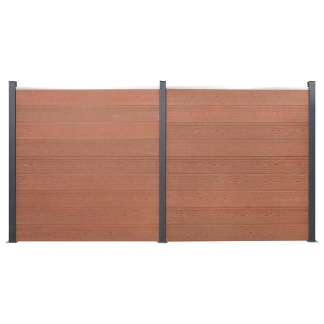 hegnspanelsæt 353x186 cm WPC brun