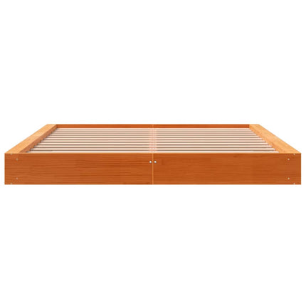 sengeramme uden madras 200x200 cm massivt fyrretræ gyldenbrun