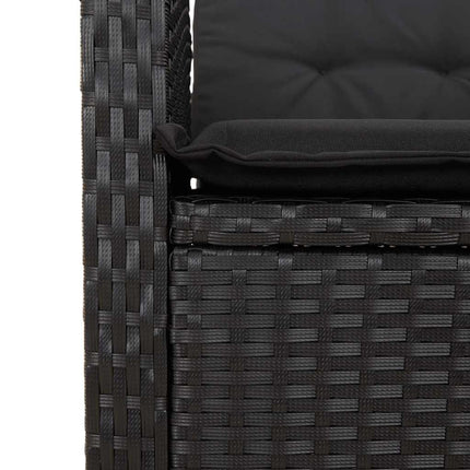 spisebordssæt til haven 9 dele med hynder polyrattan sort