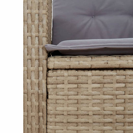 spisebordssæt til haven 9 dele med hynder polyrattan beige