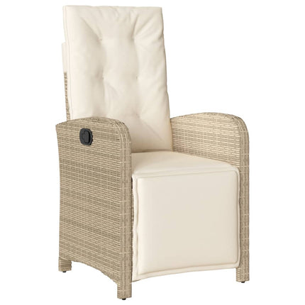 spisebordssæt til haven 7 dele med hynder polyrattan beige