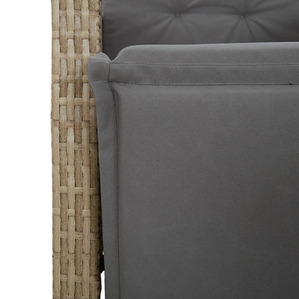 spisebordssæt til haven 7 dele med hynder polyrattan beige