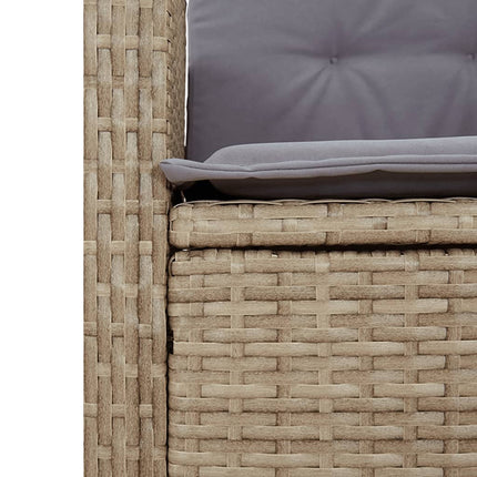 spisebordssæt til haven 9 dele med hynder polyrattan beige