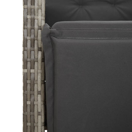 spisebordssæt til haven 7 dele med hynder polyrattan grå