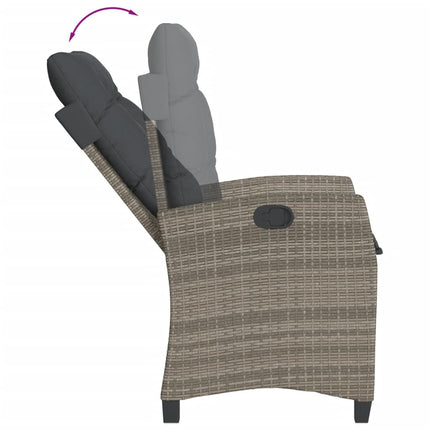 spisebordssæt til haven 7 dele med hynder polyrattan grå