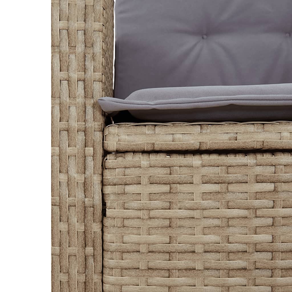 spisebordssæt til haven 7 dele med hynder polyrattan beige