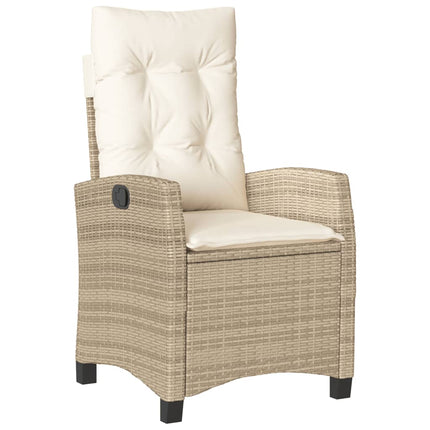 spisebordssæt til haven 5 dele med hynder polyrattan beige