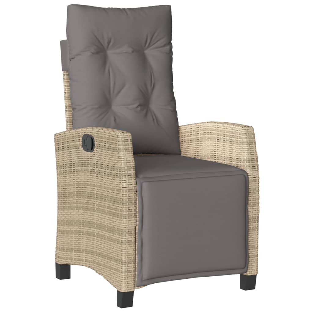 spisebordssæt til haven 9 dele med hynder polyrattan beige