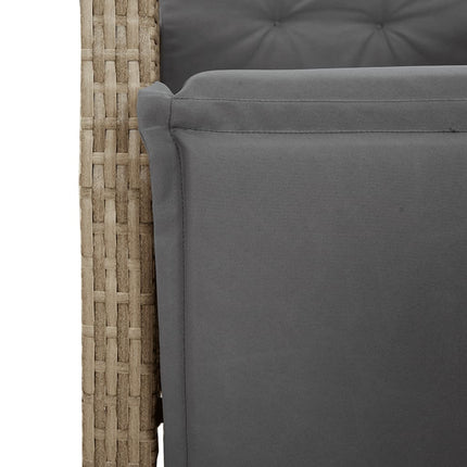 spisebordssæt til haven 5 dele med hynder polyrattan beige