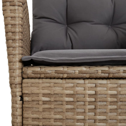 spisebordssæt til haven 7 dele med hynder polyrattan beige