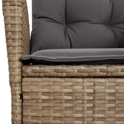 spisebordssæt til haven 7 dele med hynder polyrattan beige