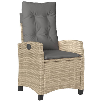 spisebordssæt til haven 5 dele med hynder polyrattan beige