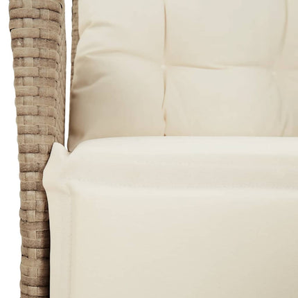 spisebordssæt til haven 7 dele med hynder polyrattan beige