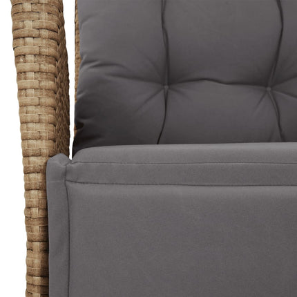 spisebordssæt til haven 5 dele med hynder polyrattan beige
