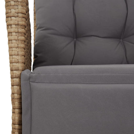 spisebordssæt til haven 7 dele med hynder polyrattan beige