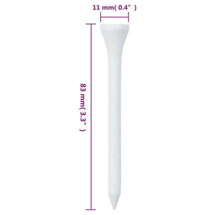 golf-tees 1000 stk. 83 mm bambus hvid