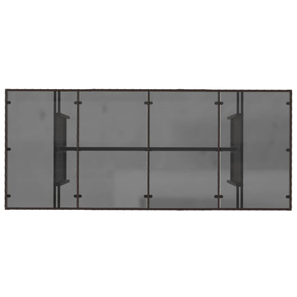 havebord med glastop 190x80x75 cm polyrattan brun