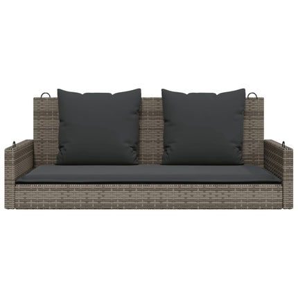 gyngebænk med hynder 119x56x48 cm polyrattan grå