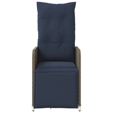 havestol med hynder grå polyrattan
