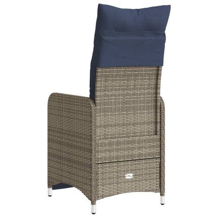 havestol med hynder grå polyrattan