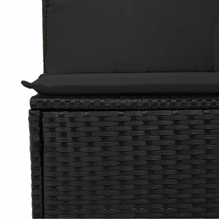 havesofa med hynder 4-personers sort polyrattan