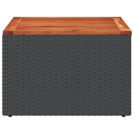 havebord sort 55x55x37 cm polyrattan og akacietræ