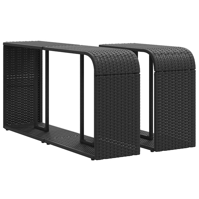 opbevaringshylder 2 stk. sort polyrattan