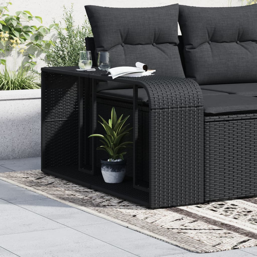 opbevaringshylder 2 stk. sort polyrattan