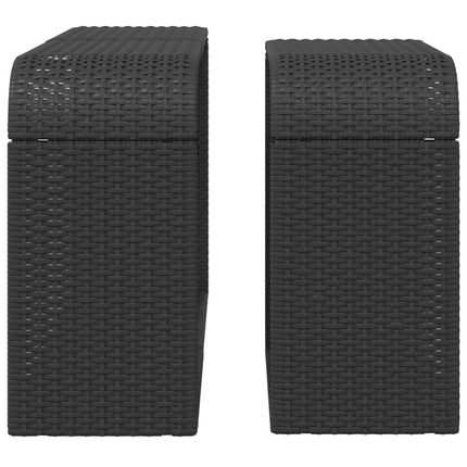 opbevaringshylder 2 stk. sort polyrattan