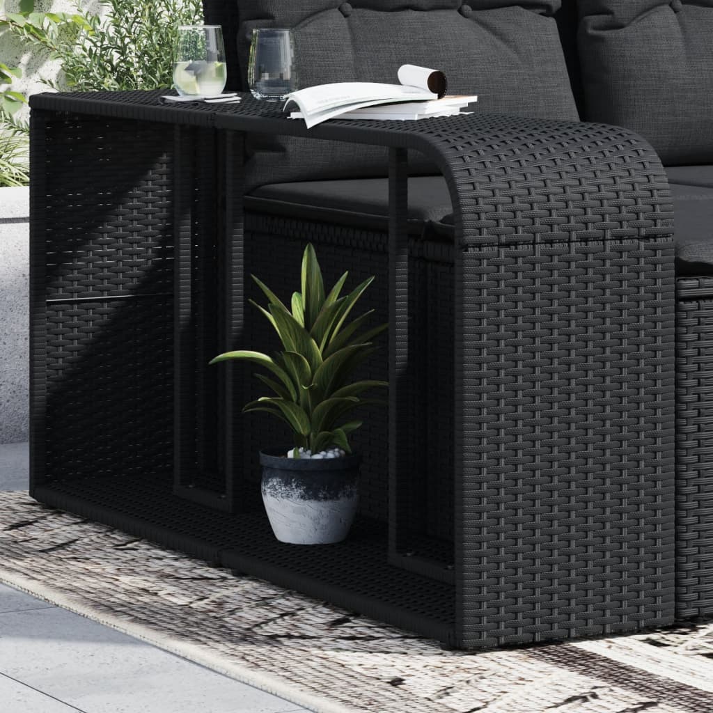 opbevaringshylder 2 stk. sort polyrattan