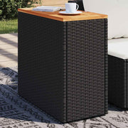 havesidebord med træplade sort 58x27,5x55 cm polyrattan