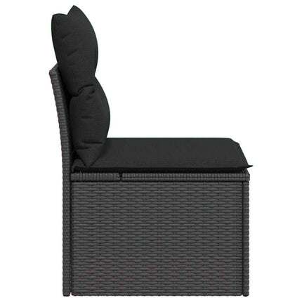 havestol uden armlæn med hynder sort polyrattan