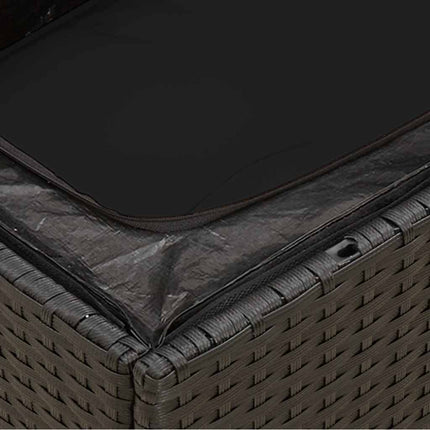 havesofahjørne med hynder sort polyrattan